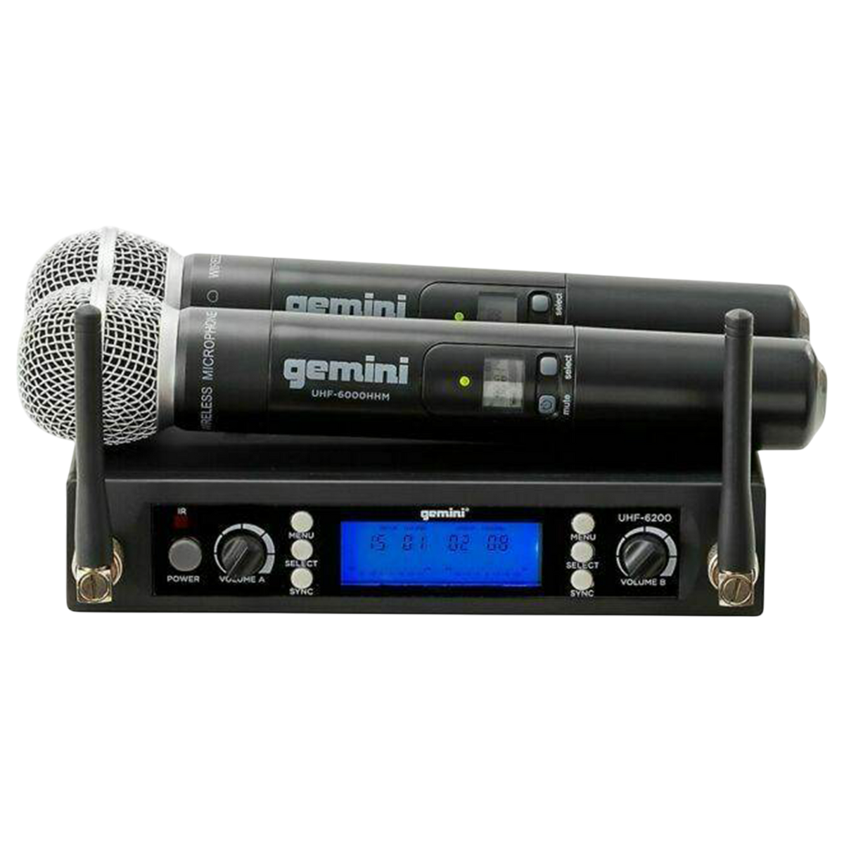 MICROFONO INALAMBRICO UHF MULTIFRECUENCIA 512-537.5 MHZ, 2 CANALES, DE MANO, CARCASA METALICA