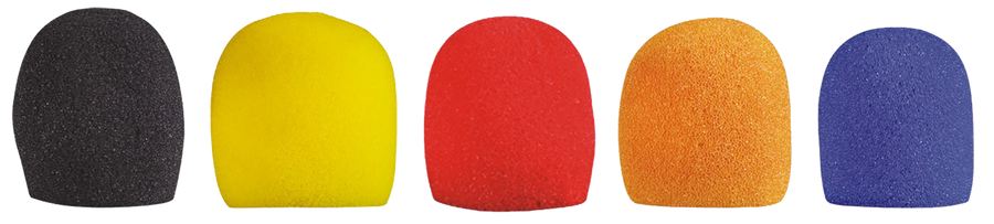 SET DE 5 ESPONJAS PARA MICROFONO DE MANO, VARIOS COLORES
