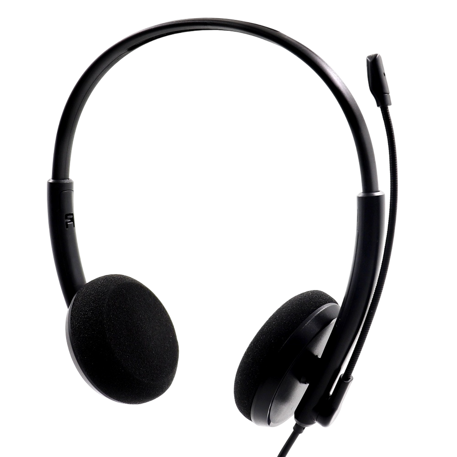 AUDIFONOS ESTEREO, DE DIADEMA, CON MICROFONO, CONTROL DE VOLUMEN, CONECTOR USB Y 3.5MM
