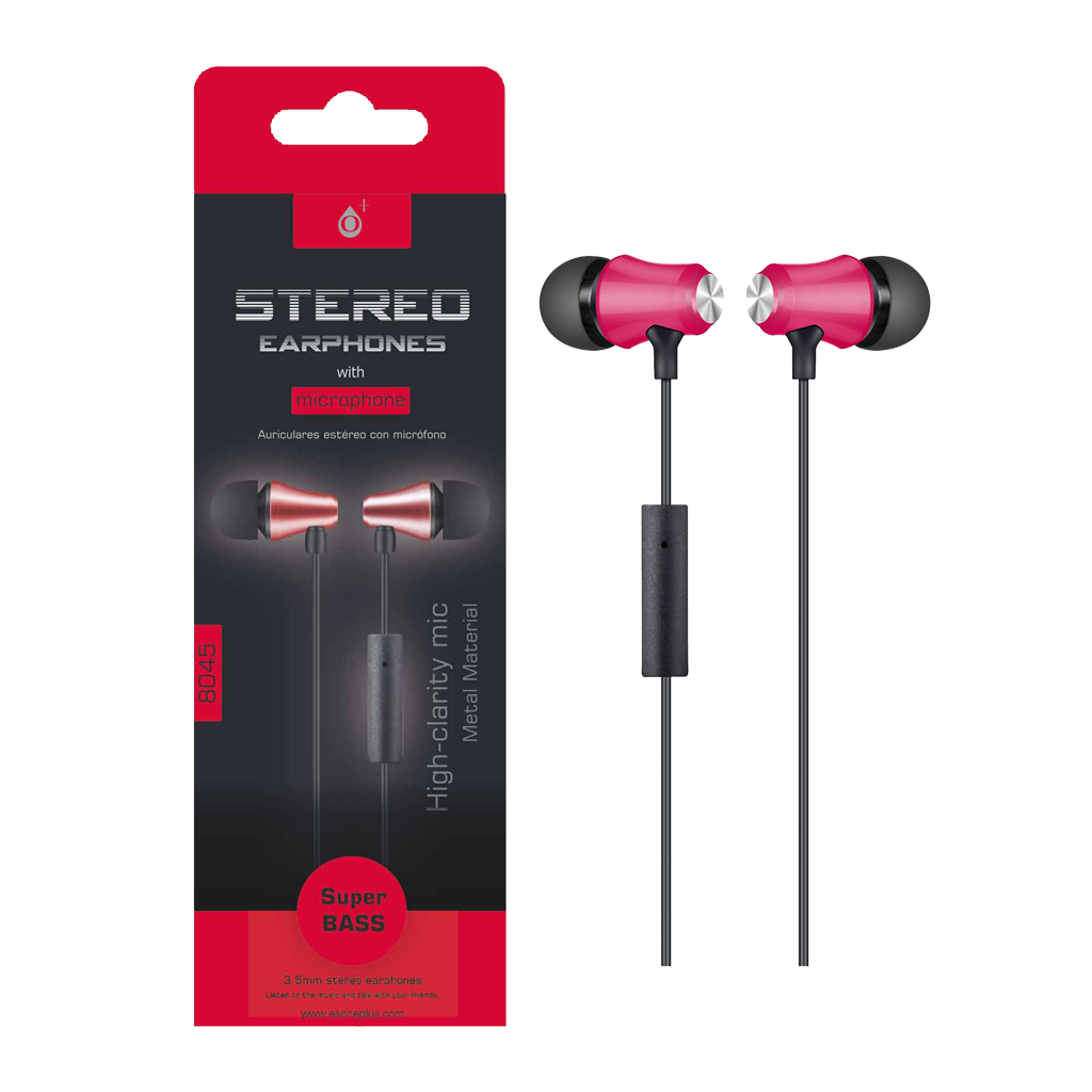 AUDIFONOS ESTEREO IN-EAR CON MICROFONO, CONECTOR 3.5MM
