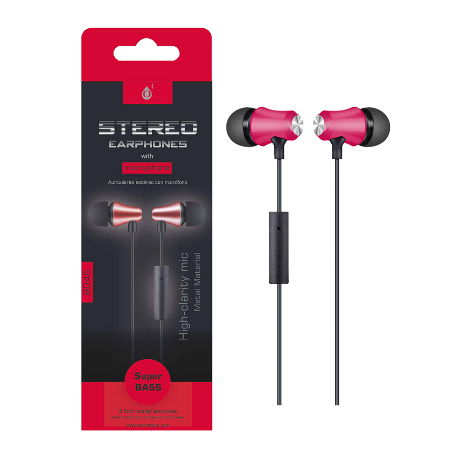 AUDIFONOS ESTEREO IN-EAR CON MICROFONO, CONECTOR 3.5MM