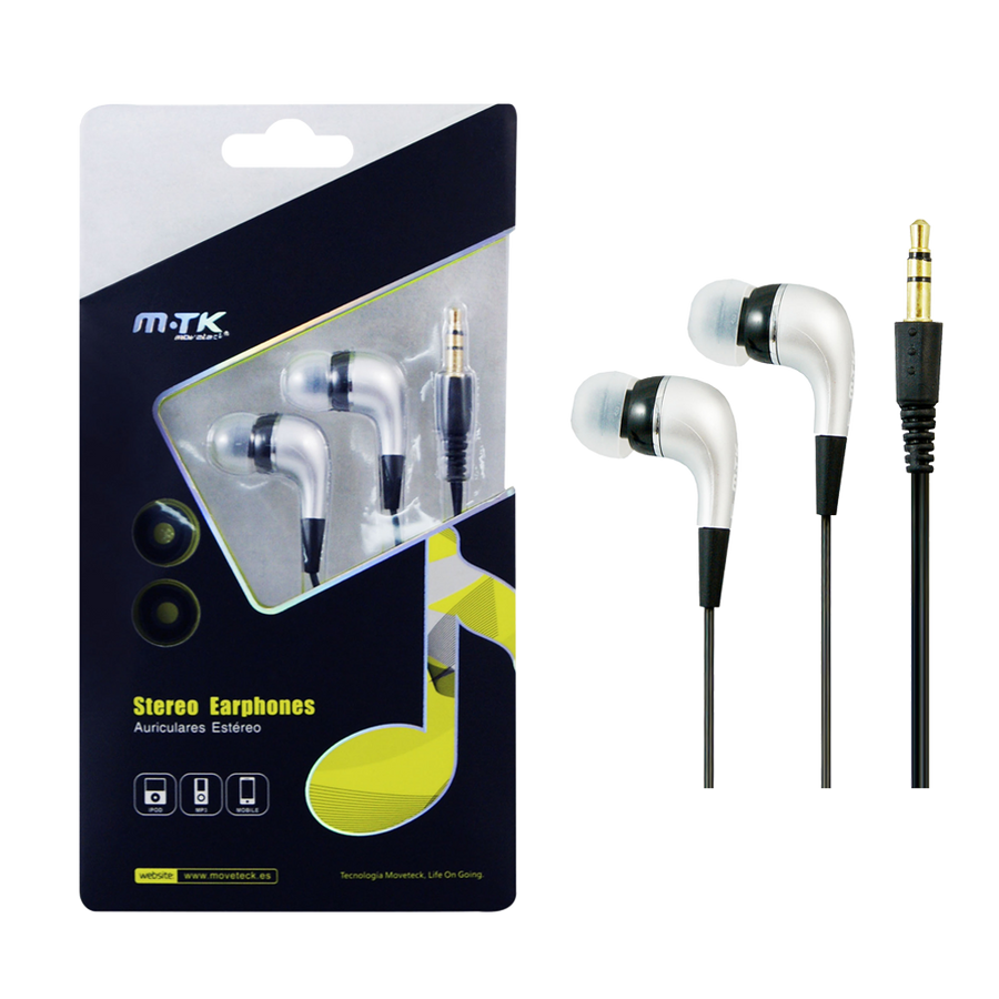 AUDIFONOS ESTEREO IN-EAR SIN MICROFONO, CONECTOR 3.5MM