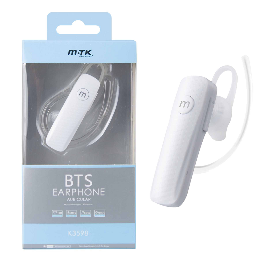 AUDIFONO MONOFONICO IN-EAR CON MICROFONO Y BLUETOOTH