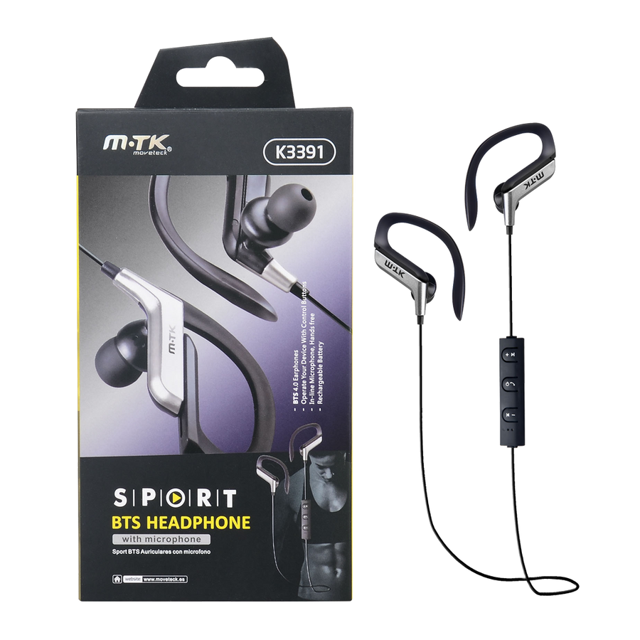 AUDIFONOS ESTEREO METALICO IN-EAR CON MICROFONO, CONTROL DE VOLUMEN, BLUETOOTH