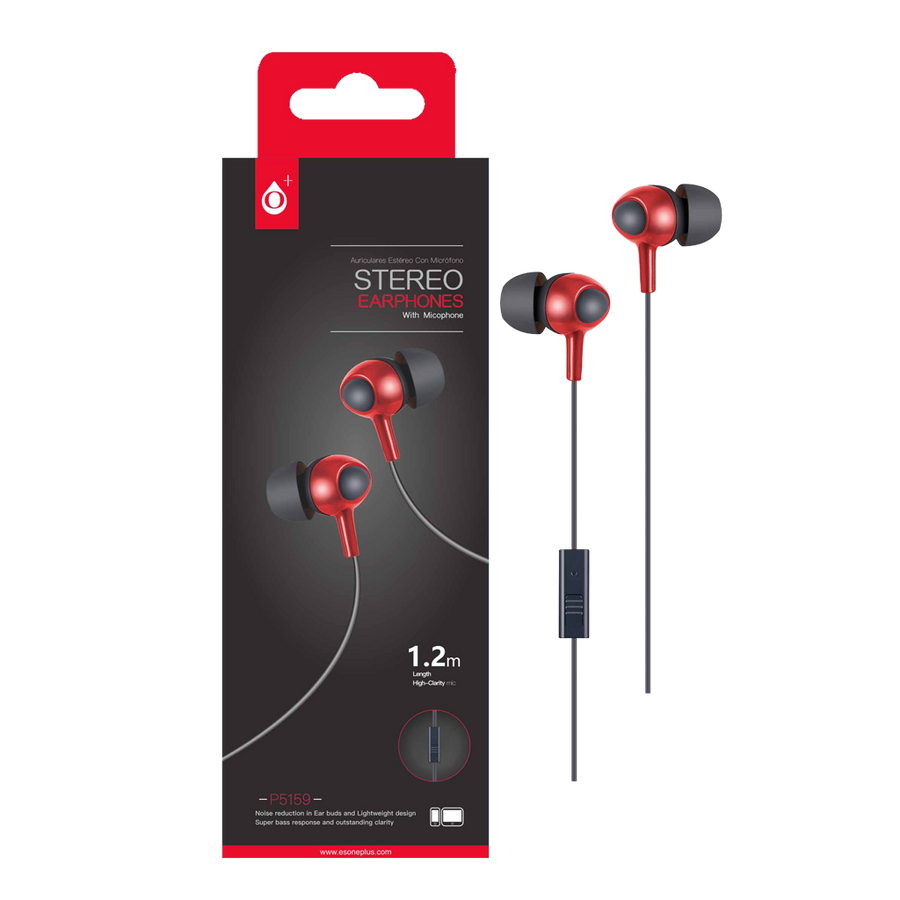 AUDIFONOS ESTEREO IN-EAR CON MICROFONO, CONECTOR 3.5MM