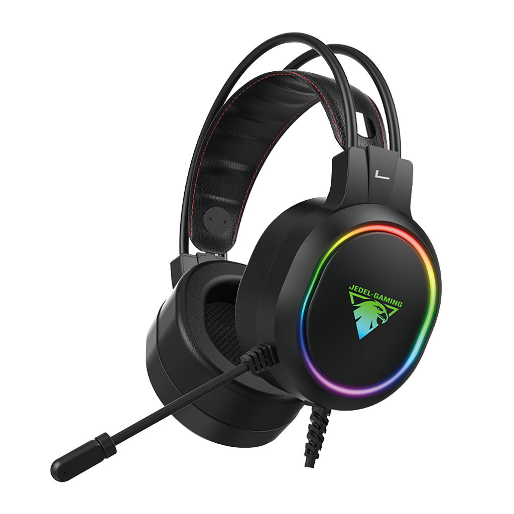 Auricular Gaming Diadema Extensible Virtual Sound 7.1 , Luces RGB 7 Multicolores , JEDEL GAMING GH-234