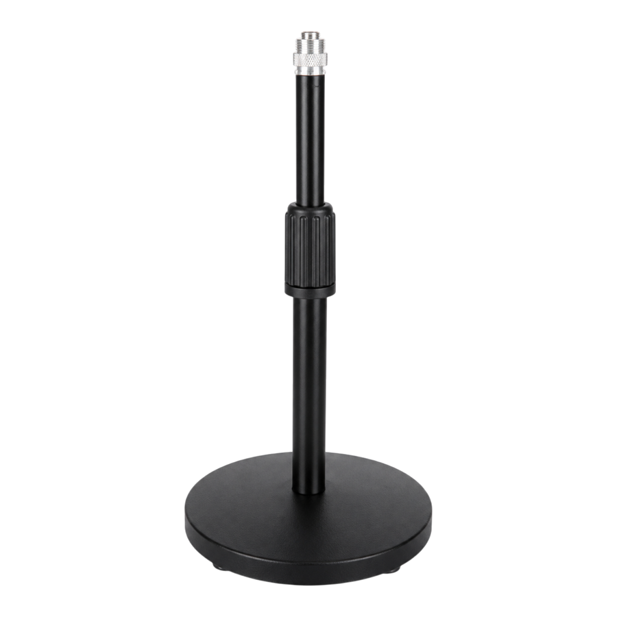 SOPORTE DE MESA BASE REDONDA NEGRO PARA MICROFONO, ALTURA 26-40CM