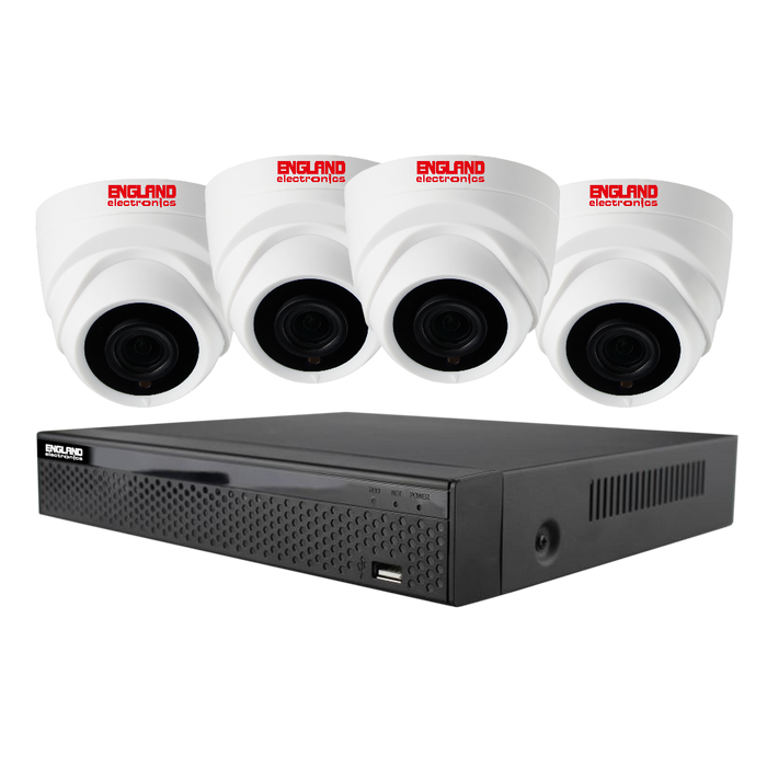 KIT DE CAMARAS DE SEGURIDAD CCTV, 4 DOMO, 10 CANALES + 4 CANALES IP, 720P HD, HDMI, VGA