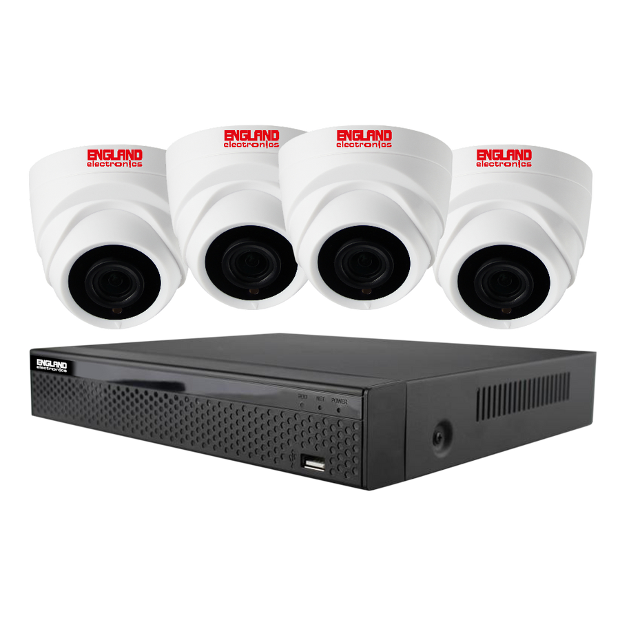 KIT DE CAMARAS DE SEGURIDAD CCTV, 4 DOMO, 10 CANALES + 4 CANALES IP, 720P HD, HDMI, VGA