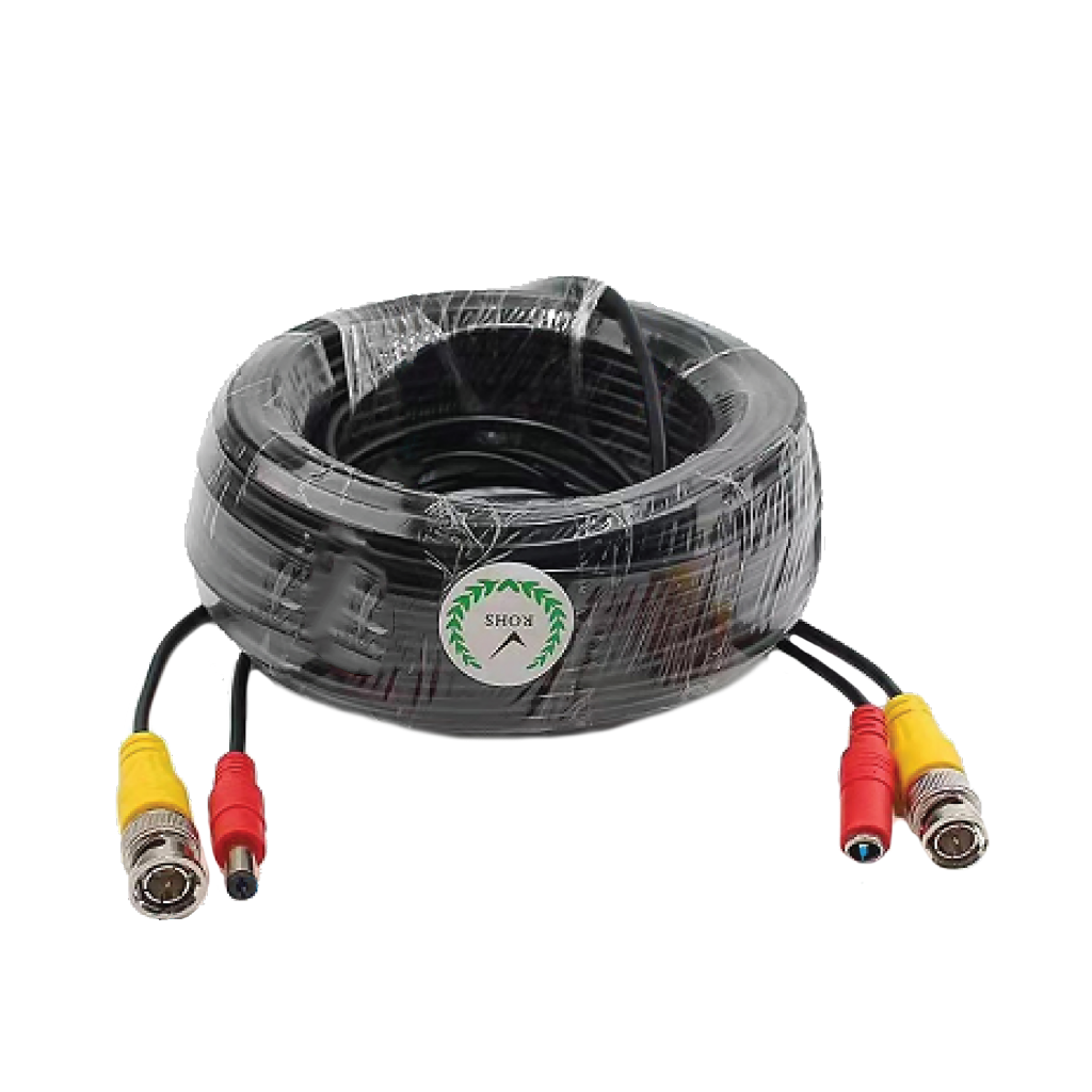 CABLE DE VIDEO BNC + PLUG DC DE PODER, 10MT