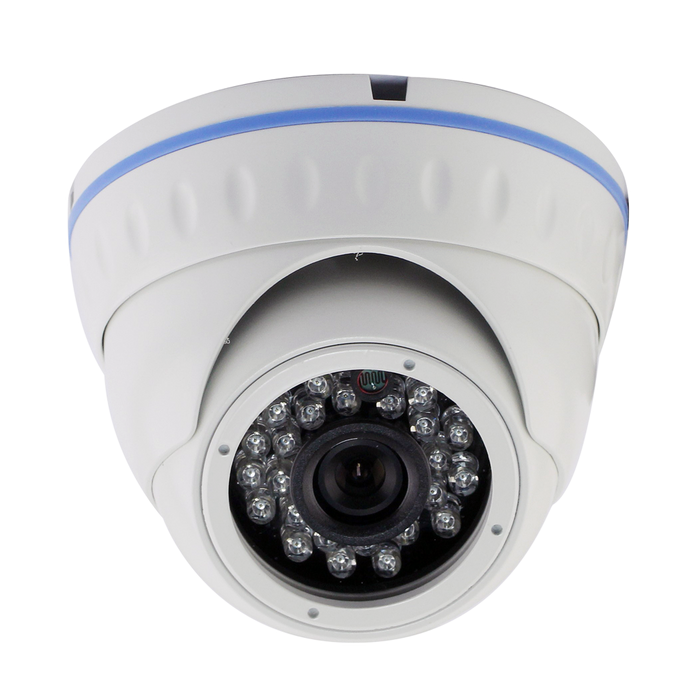 CAMARA DOMO IP, 1.4MP, 720P HD, LENTE VARIFOCAL, IR, METALICA, BLANCO, ADAPTADOR