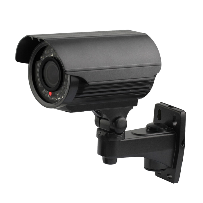 CAMARA TUBO IP, 1.3MP, 720P HD, LENTE VARIFOCAL, IP66, METALICO, NEGRO, ADAPTADOR