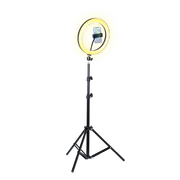 SOPORTE DE STREAMING PARA PISO BASE TRIPODE, PARA UN CELULAR, ARO DE LUZ 26CM, ALTURA HASTA 210CM