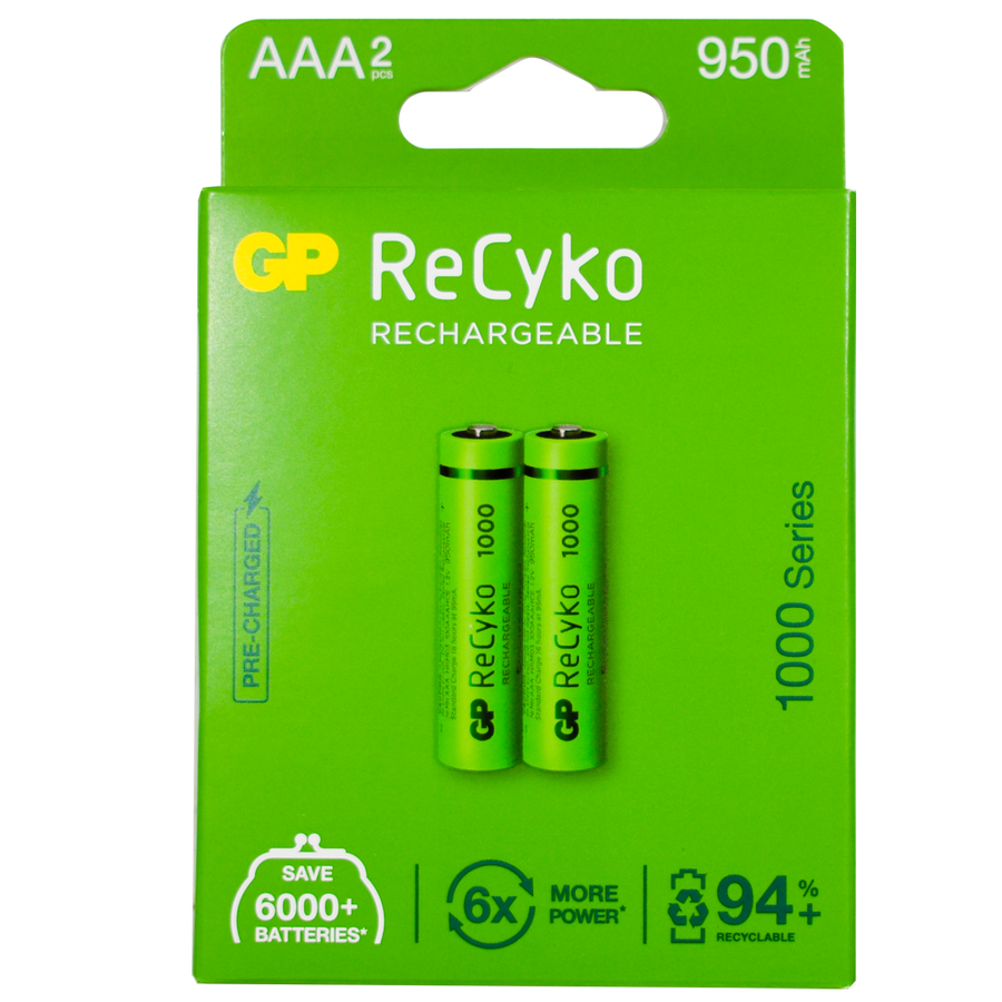 Batería AAA, recargable Recyko