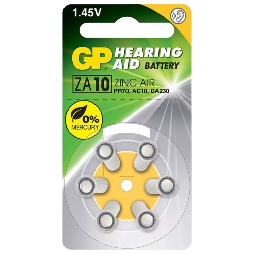 Pilas de Zinc-Air para aparatos auditivos, 1.45V, BLISTER X 6PCS