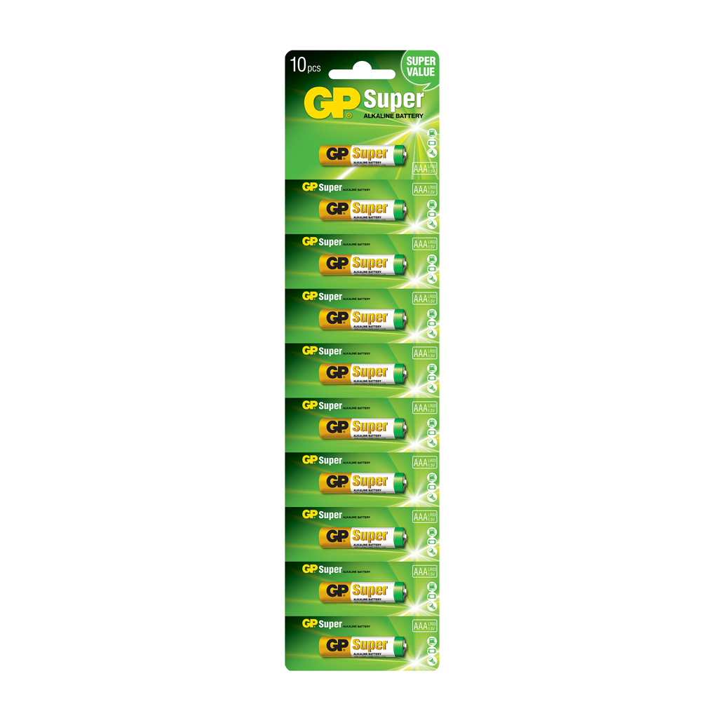 Pila/Bateria Alkalina AAA Súper Alcalina 1.5 V GP GP24A-2P10-GPPCA24AS003