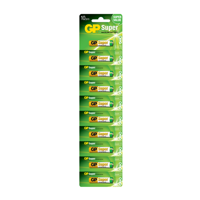 Pila/Bateria Alkalina AAA Súper Alcalina 1.5 V GP GP24A-2P10-GPPCA24AS003