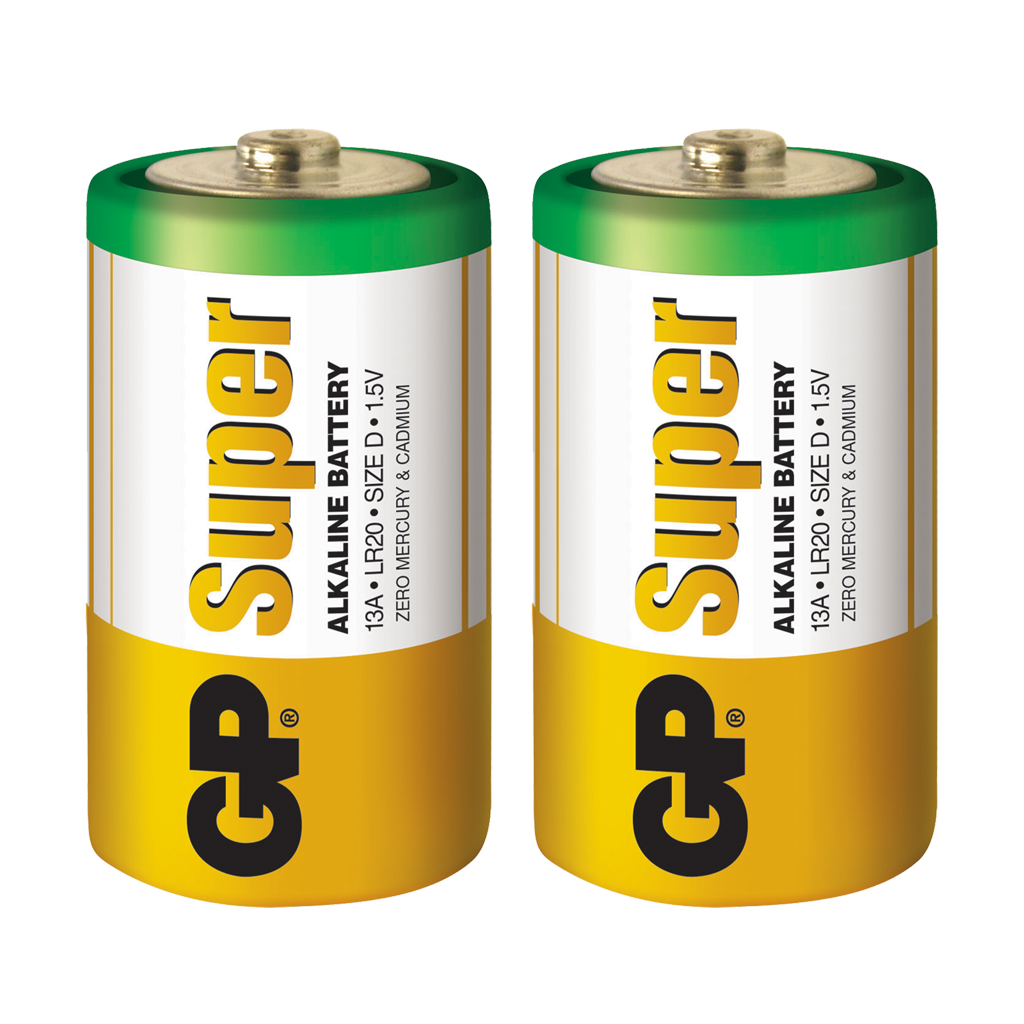 Pila/Bateria Alkalina Tipo D Súper Alcalina 1.5 V GP GP13A-2S2- GPPCA13AS002-CL