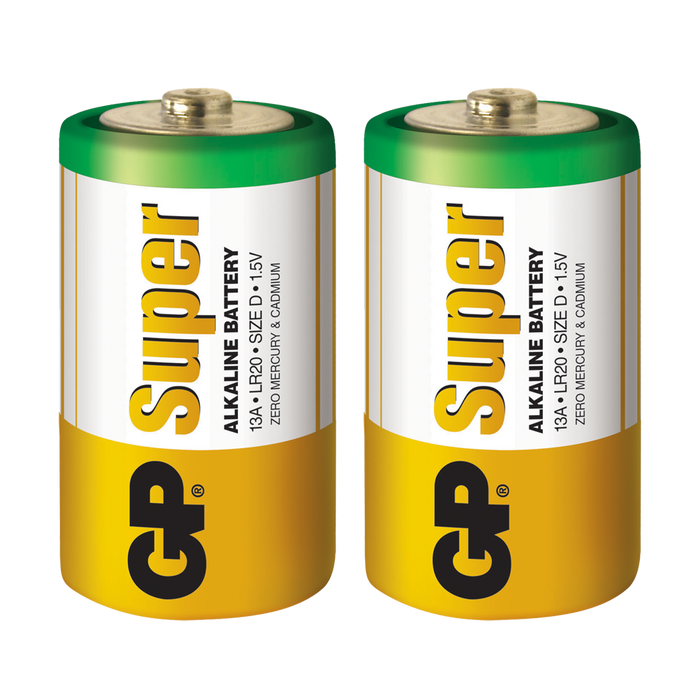 Pila/Bateria Alkalina Tipo D Súper Alcalina 1.5 V GP GP13A-2S2- GPPCA13AS002-CL