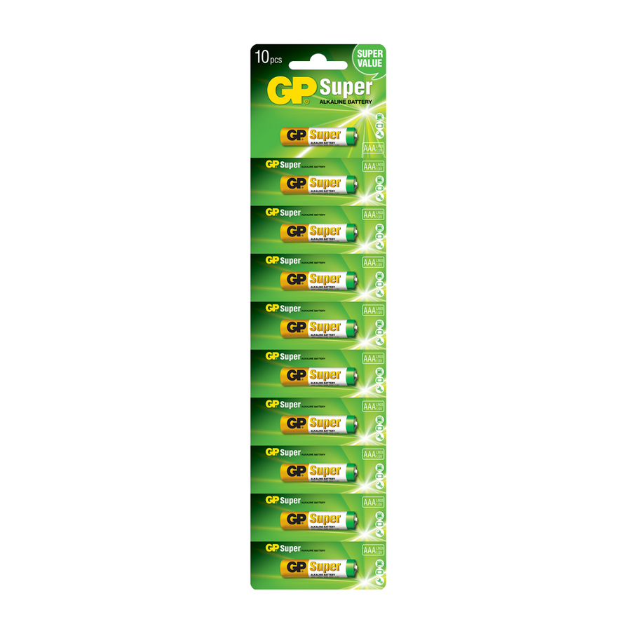 AAA, 1.5V, SUPER ALCALINA, BLISTER X10PCS