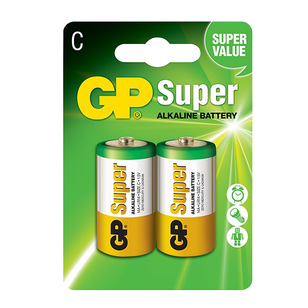 Pila/Bateria Alkalina Tipo C Súper Alcalina 1.5 V GP GP14A-2U2-GPPCA14AS002