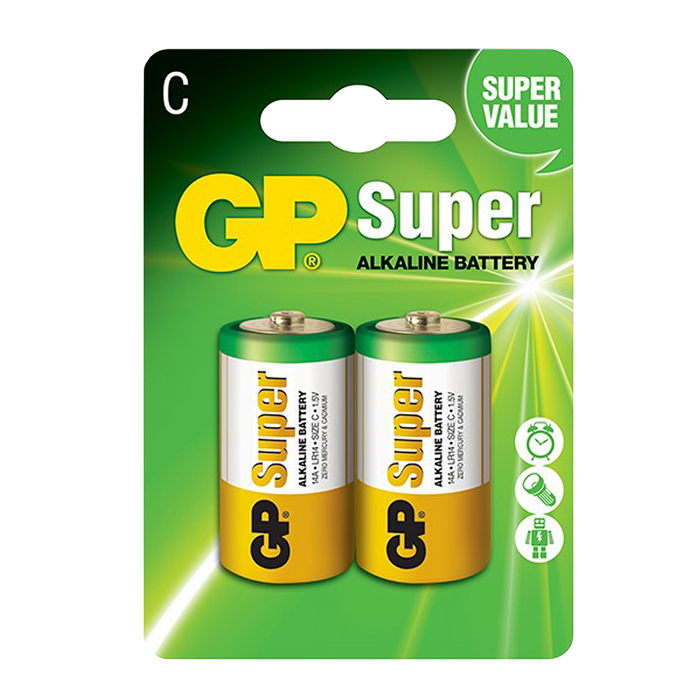 Pila/Bateria Alkalina Tipo C Súper Alcalina 1.5 V GP GP14A-2U2-GPPCA14AS002