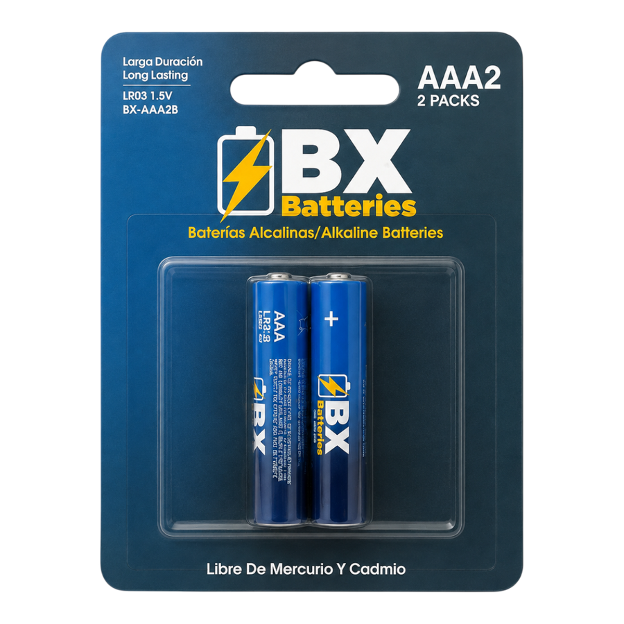 AAA, 1.5V, ALKALINA 2 UNIDADES BLISTER