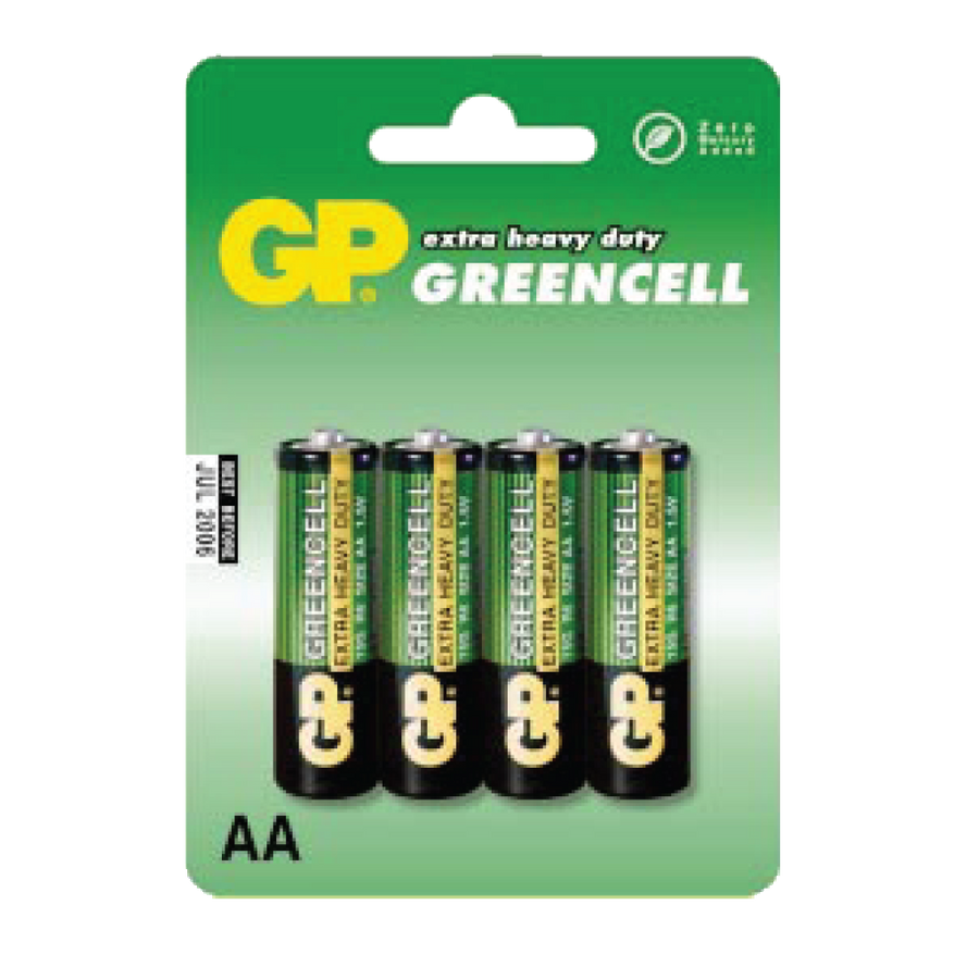 AA, 1.5V, GREENCELL (CLORURO DE ZINC), BLISTER X 4PCS