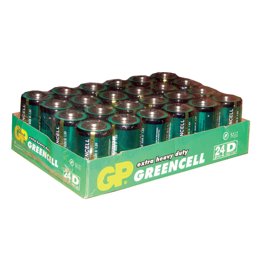 D, 1.5V, GREENCELL (CLORURO DE ZINC), BLISTER X 2 PCS