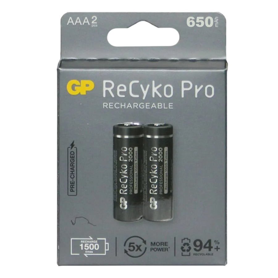 Batería AAA, recargable Recyko 650MAH NIMH, BLISTER X 2PCS