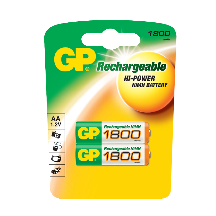 Pila/Bateria Recargable AA NI-MH High Power 1800 mAh 1.2 V GP GP180AAHCE-2LAC2-GPRHC182C097