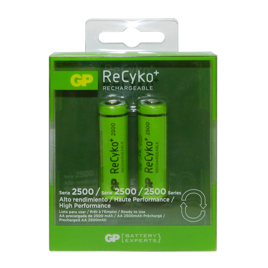 Pila/Bateria Recargable AA Recycko NI-MH 2500 mAh 1.2 V 1.2 V GP GP250AAHCE-2GBLA2-GPRHC252C235