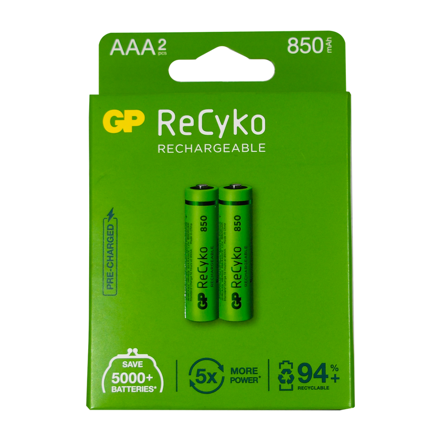 AAA, RECYKO 850MAH NIMH BLISTER X 2PCS