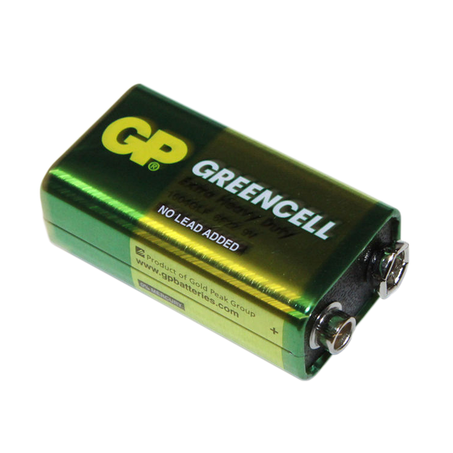 Pila/Bateria CarbonZinc (GREENCELL) Tipo 9V No contiene Plomo Ácido Clorhídrico Zinc Zero Mercurio GP GP1604GLF-2S1-GPPVCF9VG015-CL