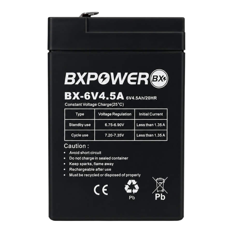 BATERIA SECA RECARGABLE 6V-4.5AH, ACIDO-PLOMO,