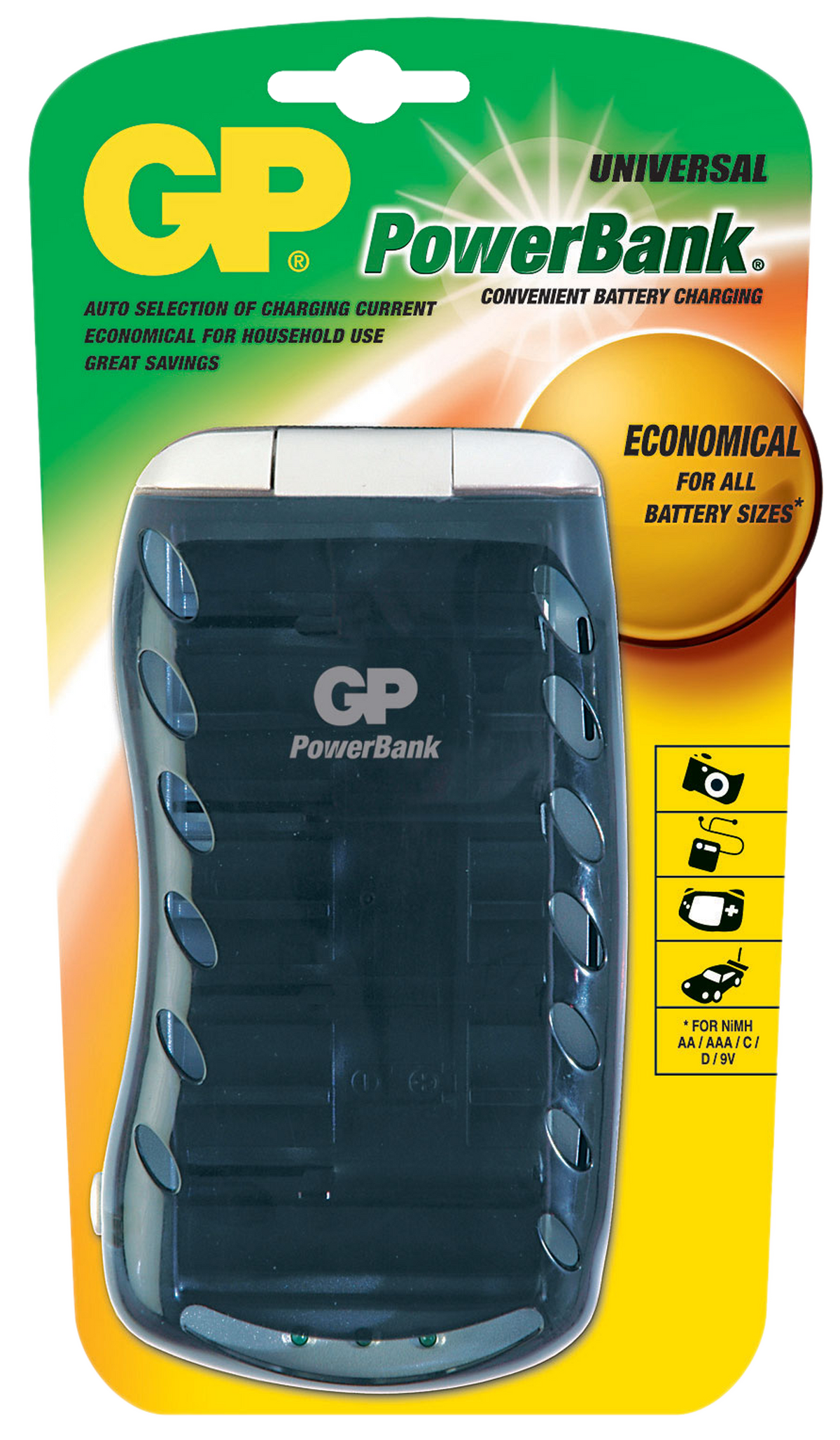Cargadores de Pila AA y AAA, 9V, para 6 Pilas.