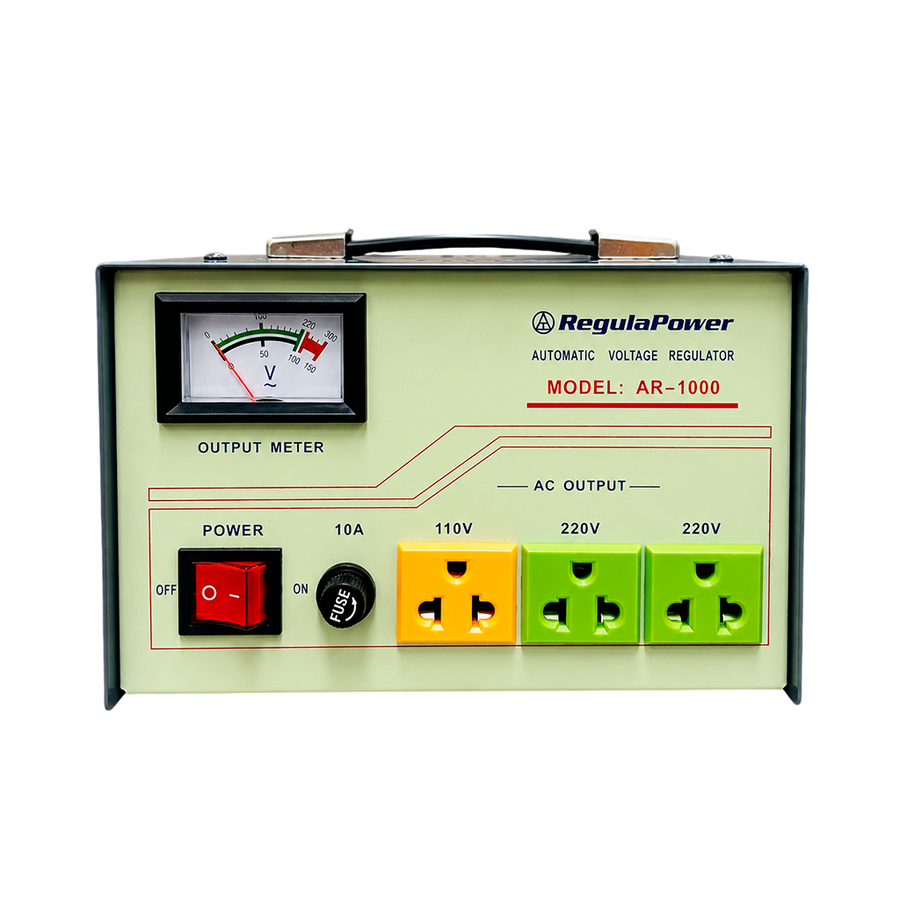 REGULADOR DE VOLTAJE, 1000 WATTS, 3 TOMAS POLARIZADAS, 110/220V - AC