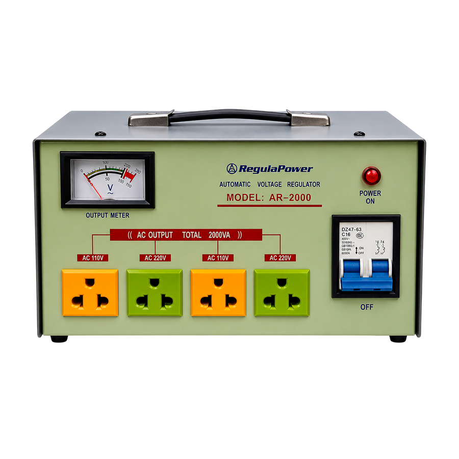REGULADOR DE VOLTAJE, 2000 WATTS, 4 TOMAS POLARIZADAS, 110/220V - AC