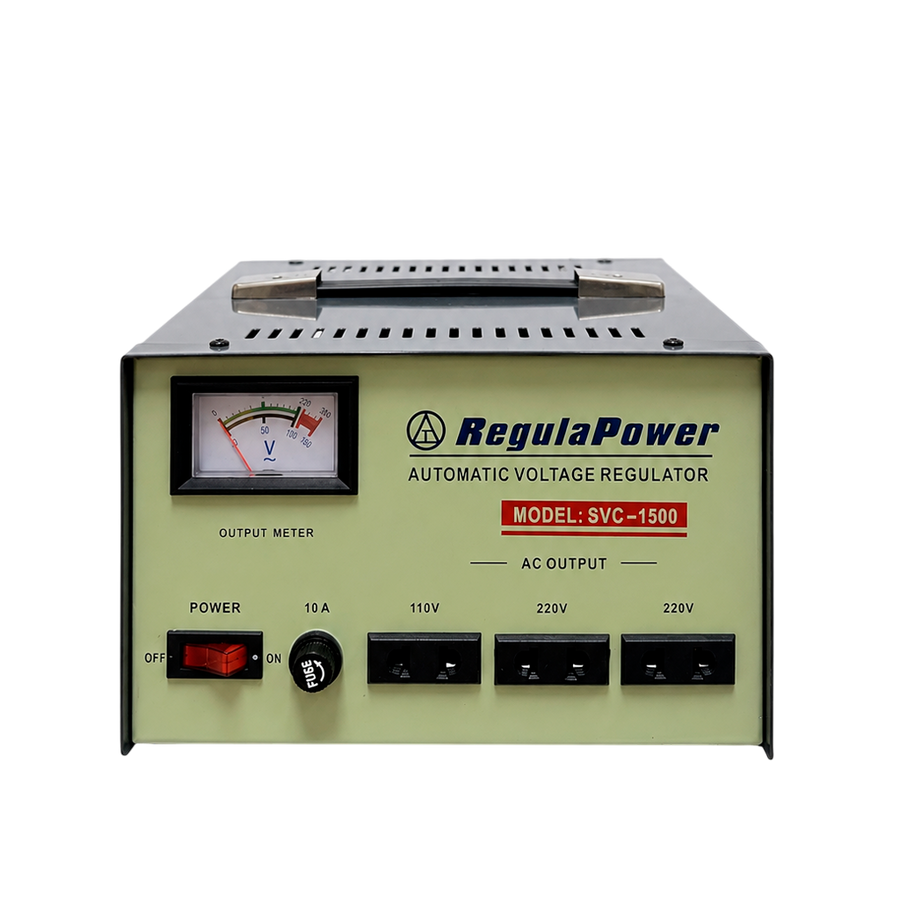 REGULADOR DE VOLTAJE, 1500 WATTS, 3 TOMAS POLARIZADAS, 110/220V