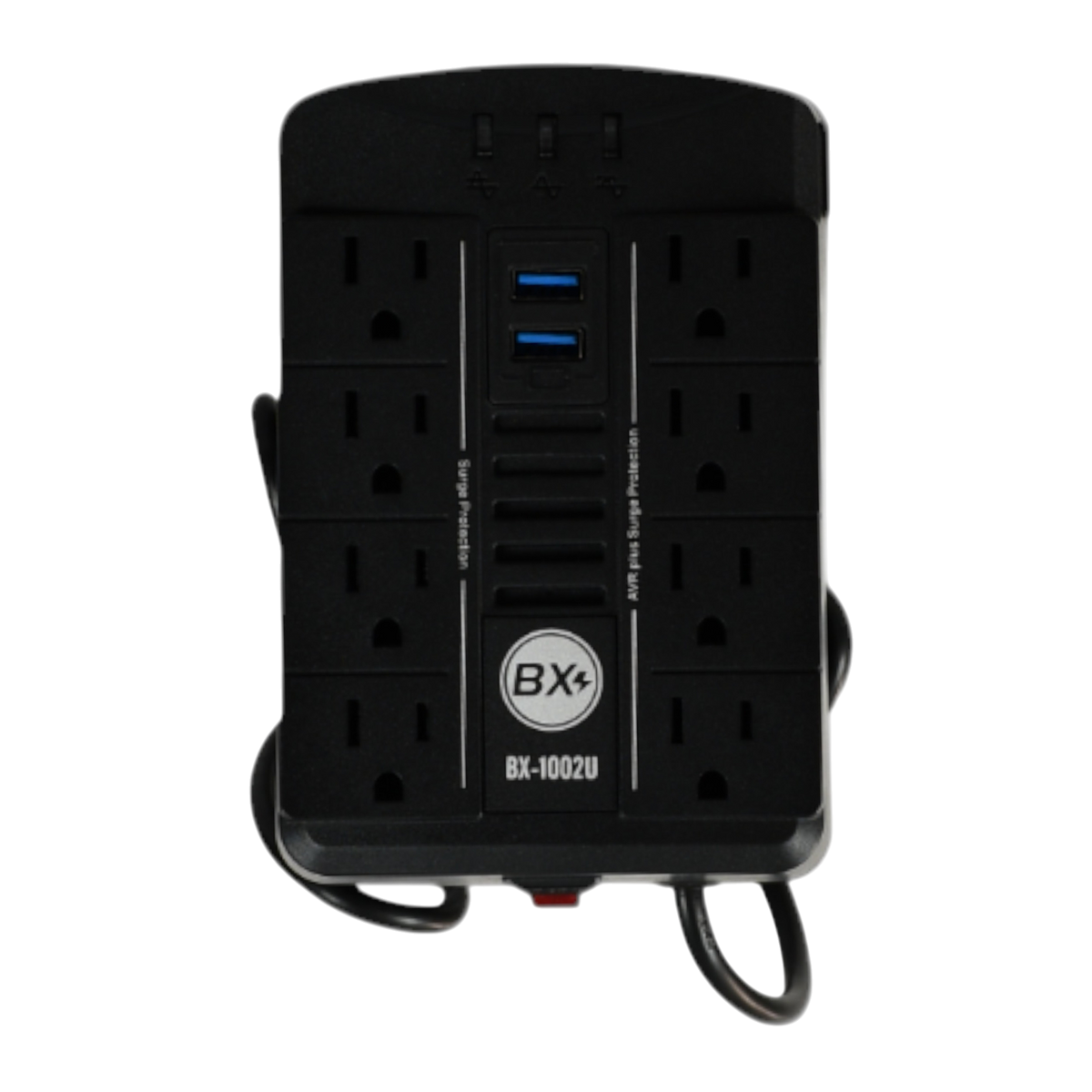 REGULADOR DE VOLTAJE AUTOMATICO, 250 WATTS, 8 TOMAS, 2 PUERTOS RJ45, 2 PUERTOS USB