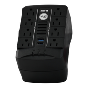REGULADOR DE VOLTAJE AUTOMATICO, 250 WATTS, 8 TOMAS, 2 PUERTOS RJ45, 2 PUERTOS USB