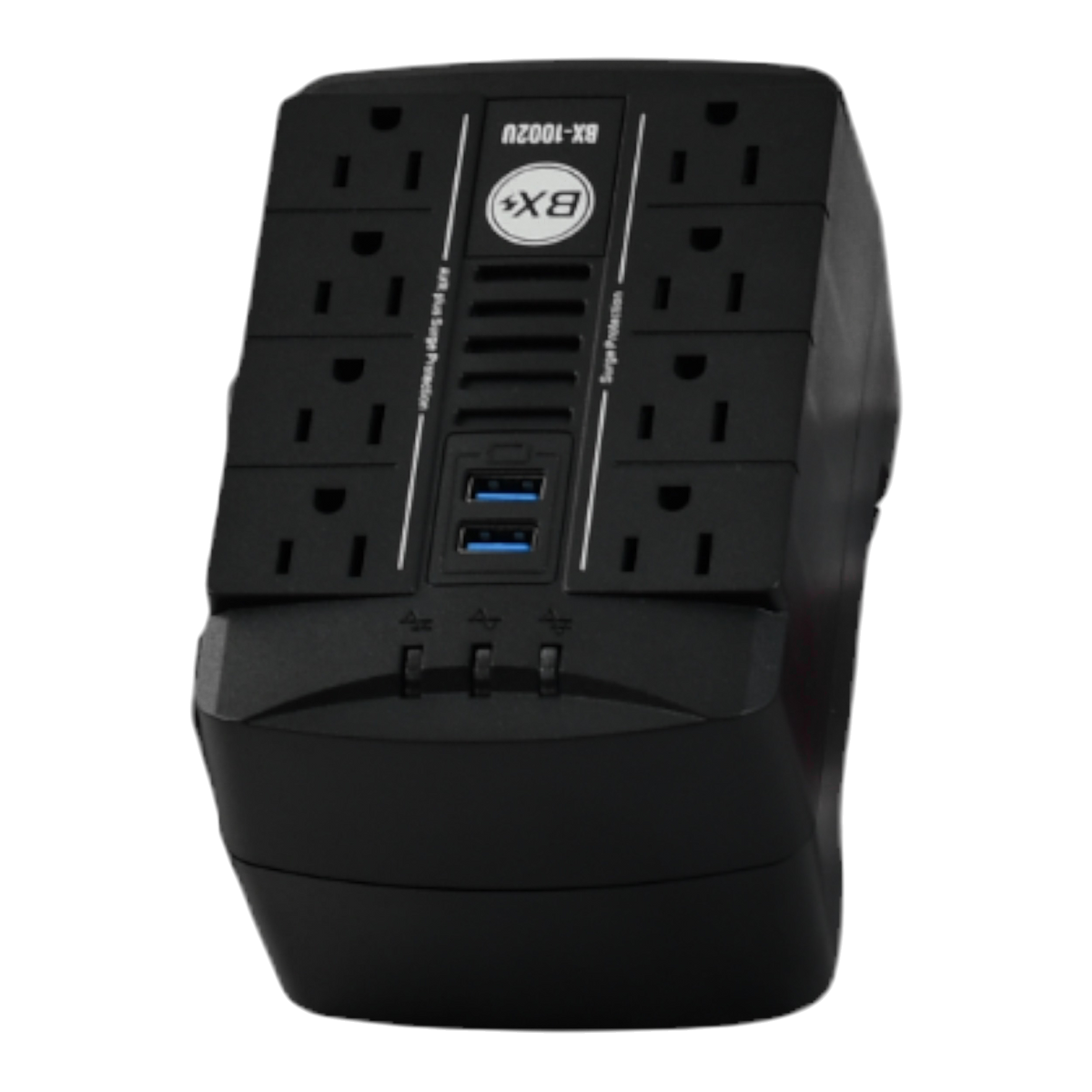 REGULADOR DE VOLTAJE AUTOMATICO, 250 WATTS, 8 TOMAS, 2 PUERTOS RJ45, 2 PUERTOS USB