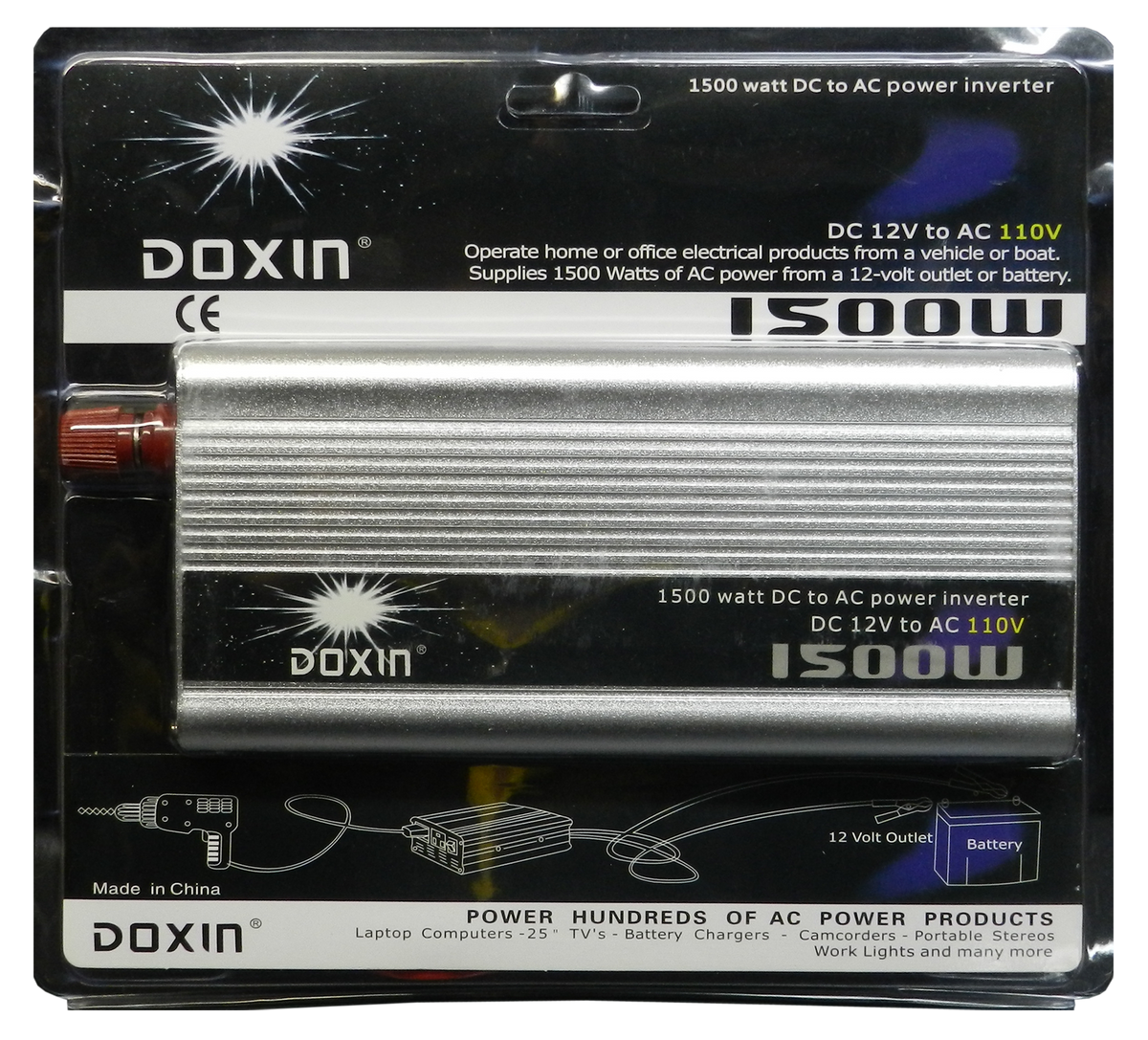 INVERSOR DE VOLTAJE PARA VEHICULO, 1500 WATTS, 110V