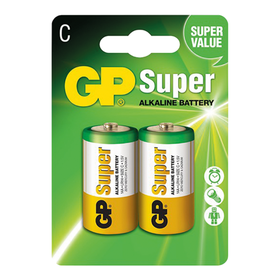 C, 1.5V, SUPER ALCALINA, BLISTER X 2PCS