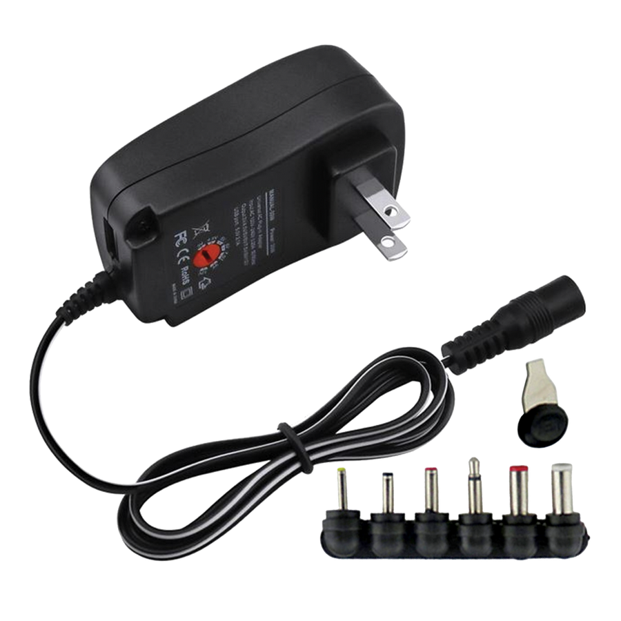 ADAPTADOR DE VOLTAJE UNIVERSAL, 1.5A, DC 3V, 4.5V, 5V, 6V, 7.5V, 9V, 12V, 30W, PUERTO USB 5V 2.1A