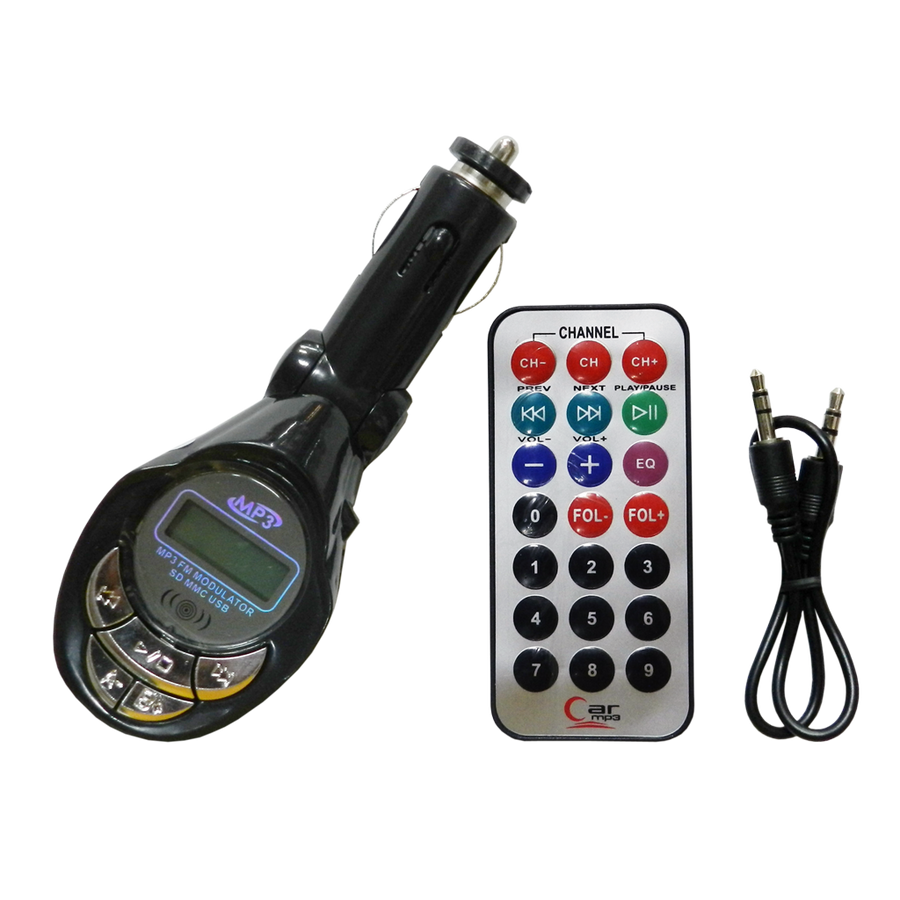 MODULADOR TRANSMISOR MP3 PARA RADIO DE CARRO, FM, WMA, USB, SD, MMC, SD CARD, 2GB