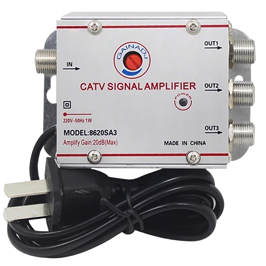 SPLITTER AMPLIFICADOR DE SEÑAL 3 VIAS, 20DB
