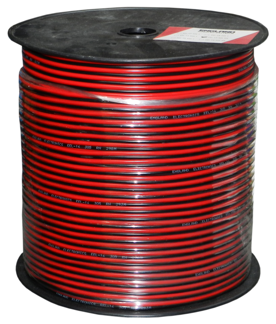 Cable calibre 14 CCA, parlante, rojo/negro, England Electronics