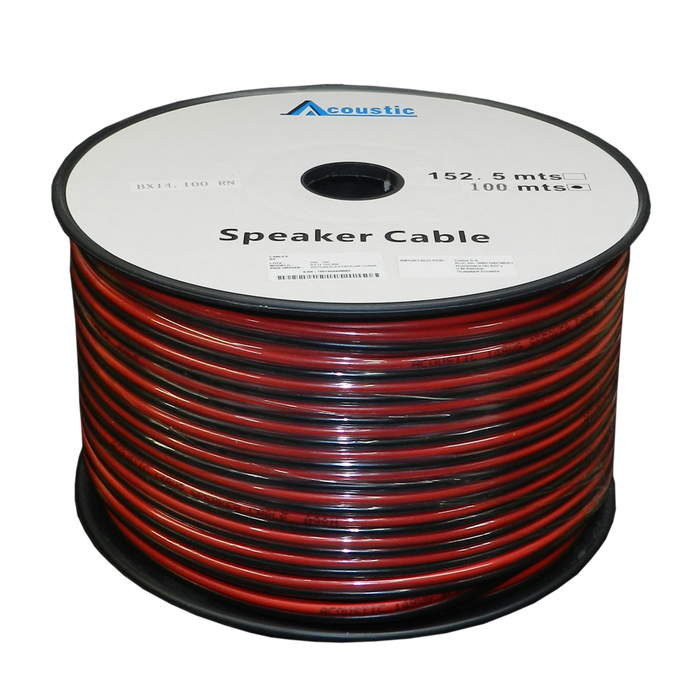 CABLE ROJO NEGRO PARA PARLANTE, CALIBRE 14, 100 MTS, CCA