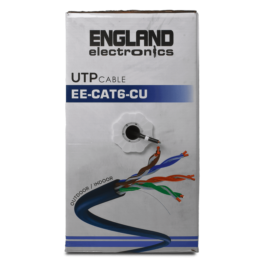 CABLE UTP CAT6, 23 AWG, 305 MTS, CU 100%, 4 PARES, BLACK JACKET, OUTDOOR
